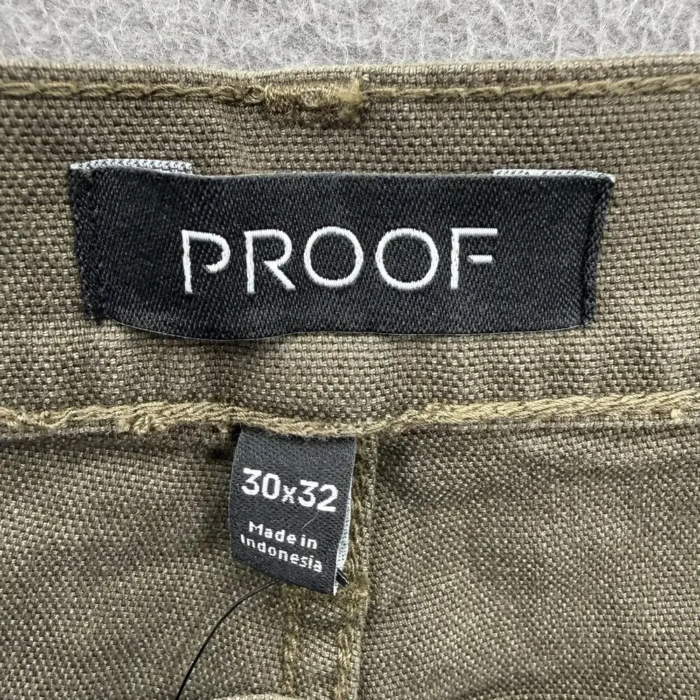 Proof Jeans Mens 30x32 Green Olive Slim Straight Stretch TruTemp 365 Zip Fly - Picture 3 of 9